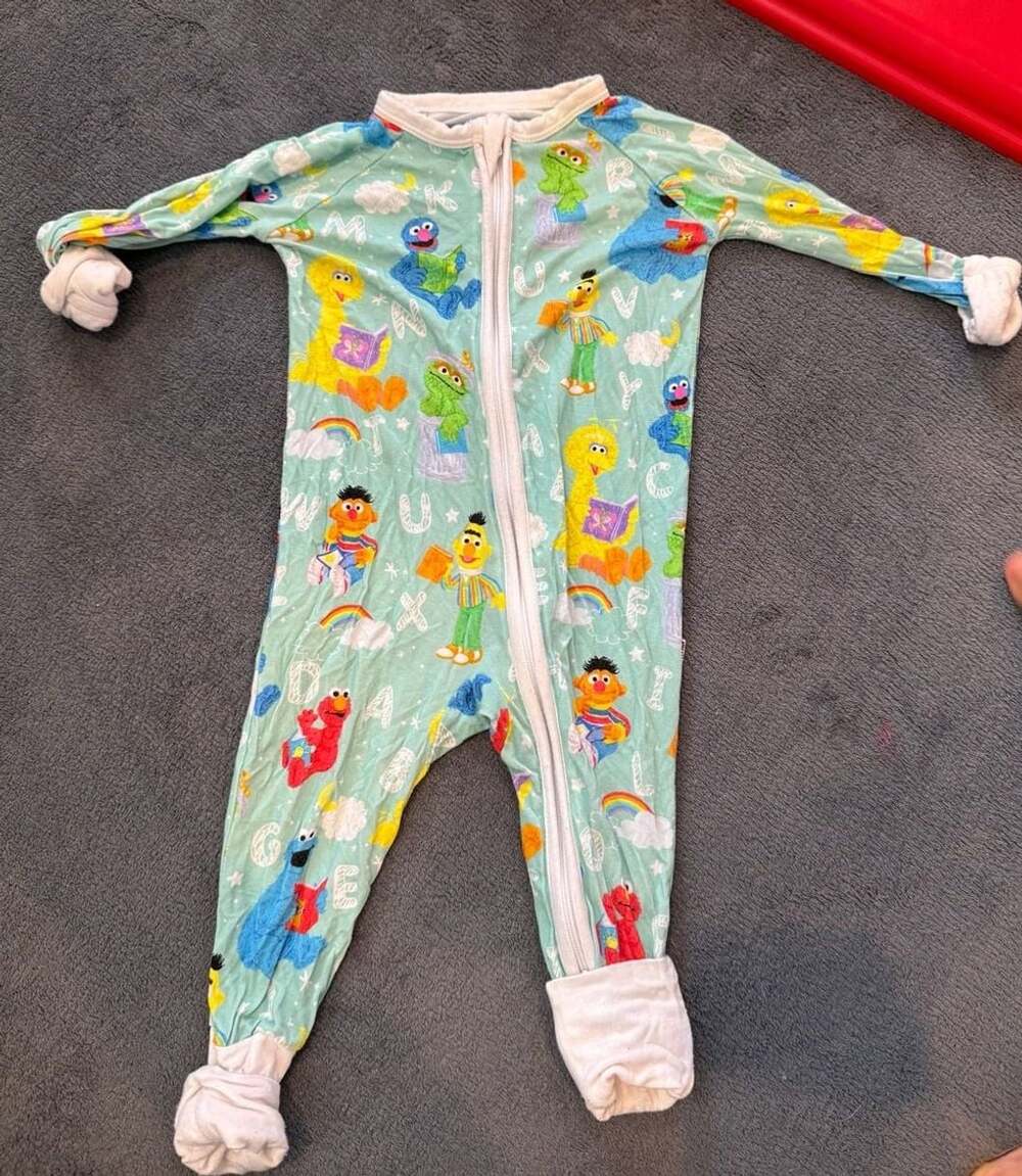 Little Sleepies Sesame Street Zippy Size 3-6 Months Pajamas